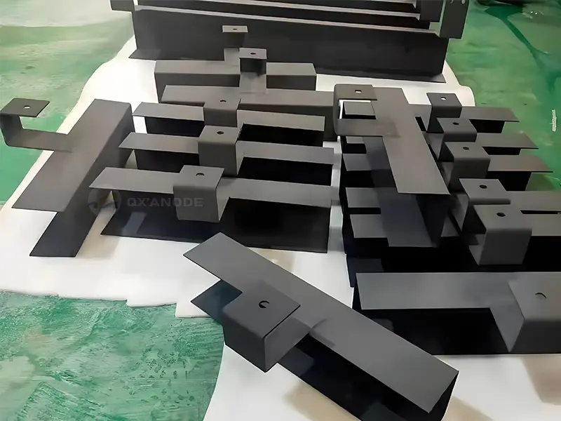 Titanium anodes for electrolytic phosphating